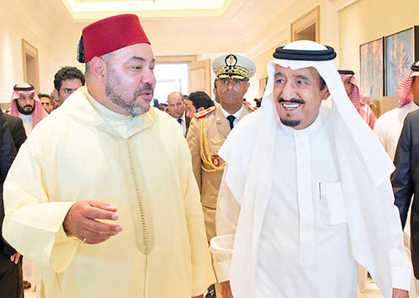 ملک سلمان پادشاه عربستان و  محمد ششم پادشاه مراکش