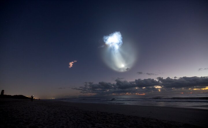 عکس روز ناسا از «فالکون 9» در تعقیب ایستگاه فضایی بین المللی