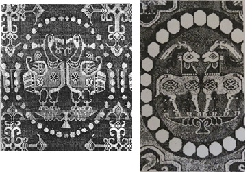 پارچه های ابریشمی که در ترکستان شرقی بدست آمده و بافته شده در سغد