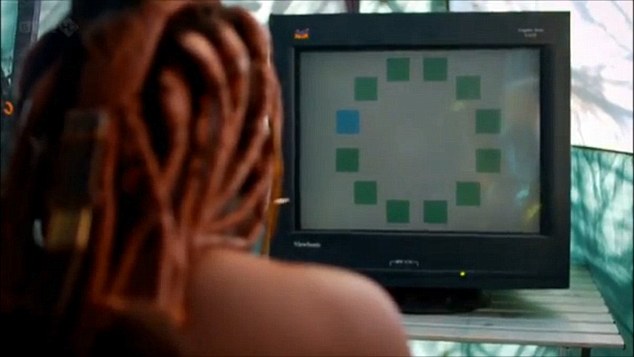 یکی از اعضای قبیله هیمبا در آزمایش تمایز رنگ آبی و سبز