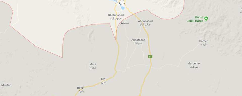 موقعیت جغرافیایی آبشار سرنکوه جیرفت