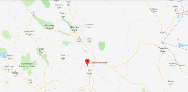 مسیر نقشه آبشار دلفارد