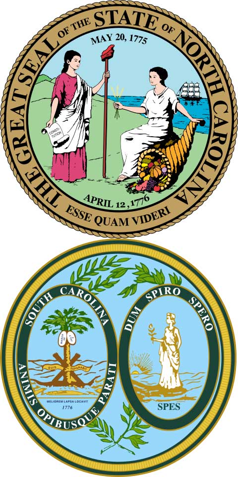 نشان‌های رسمی کارولینای شمالی و جنوبی