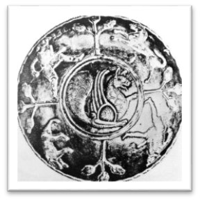 بشقاب نقره ای، یافت شده در پنجکنت