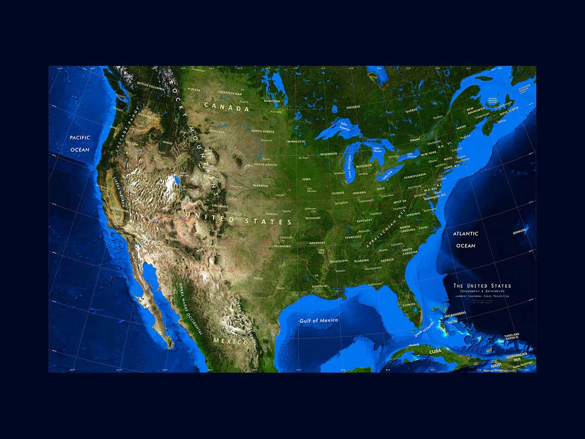 تاریخ ایالات متحده آمریکا ( بخش چهارم: توپوگرافی و طبیعت سرزمینی)