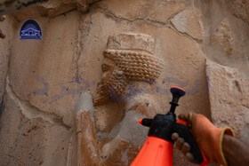 The country's largest rock restoration workshop is active in the tomb of Xerxes.