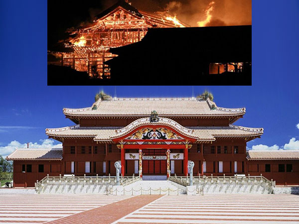 حریق قلعه تاریخی "شوری" ژاپن را در بر گرفت